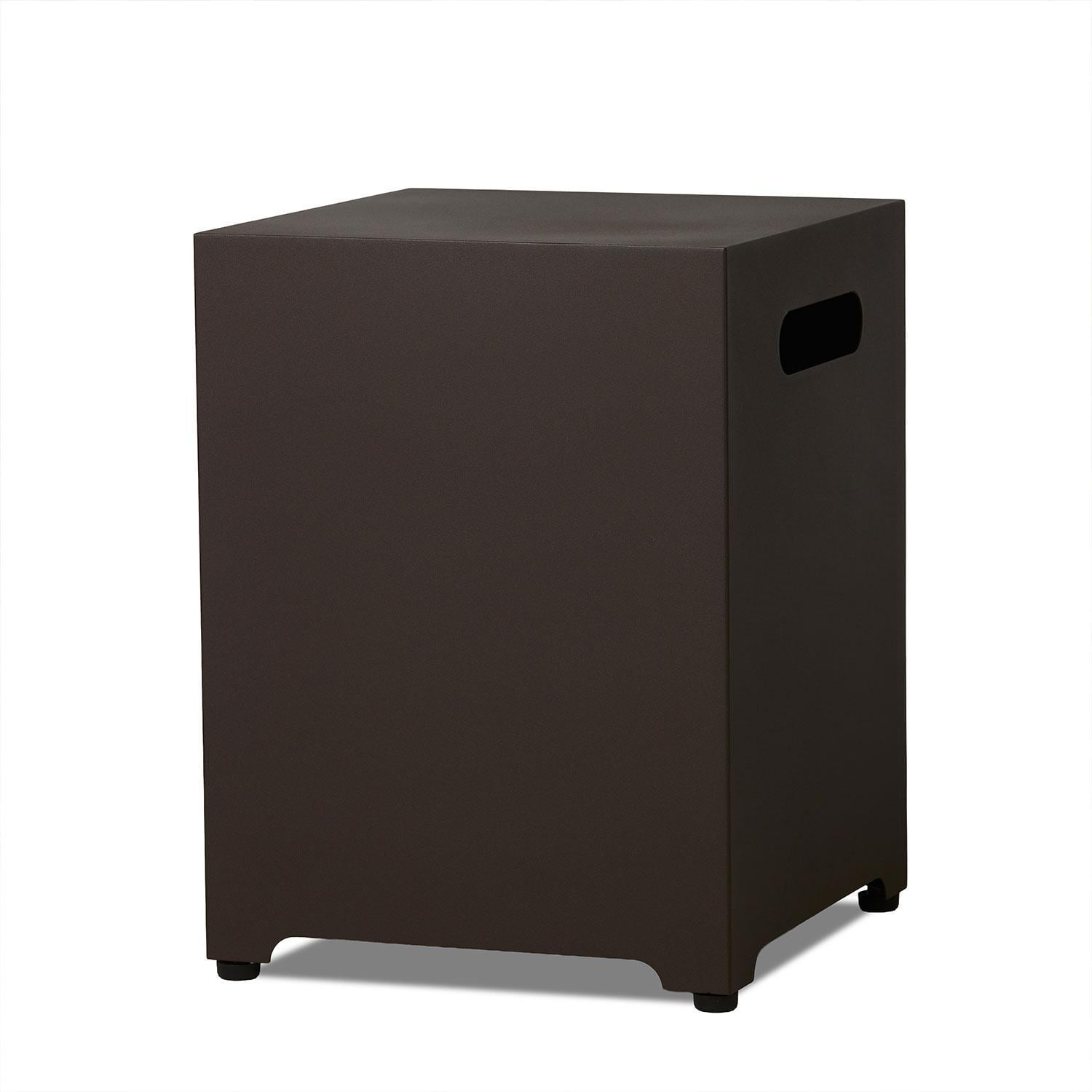 20-in Square Metal Propane Tank Cover in Dark Bronze by Lakeview Outdoor Designs - White Background thumbnail