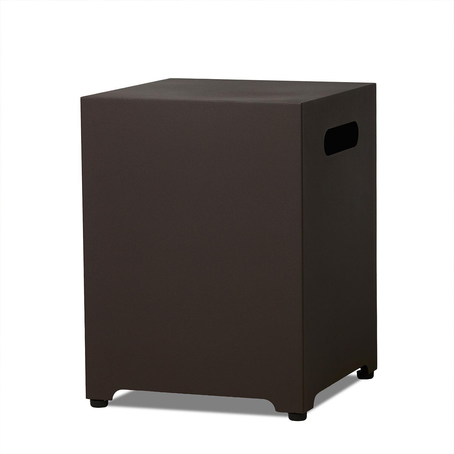 20-in Square Metal Propane Tank Cover in Dark Bronze by Lakeview Outdoor Designs - White Background thumbnail
