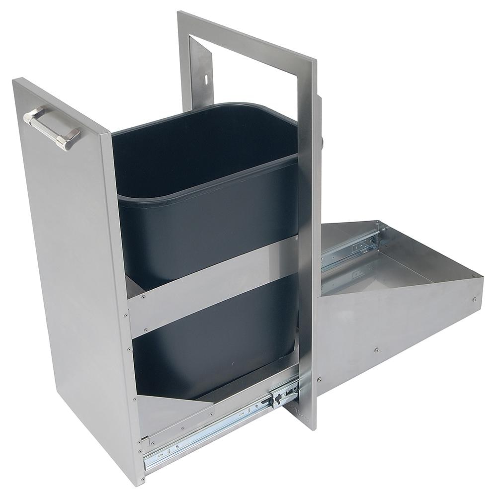 Alfresco 15-Inch Stainless Steel Soft-Close Roll-Out Trash Center