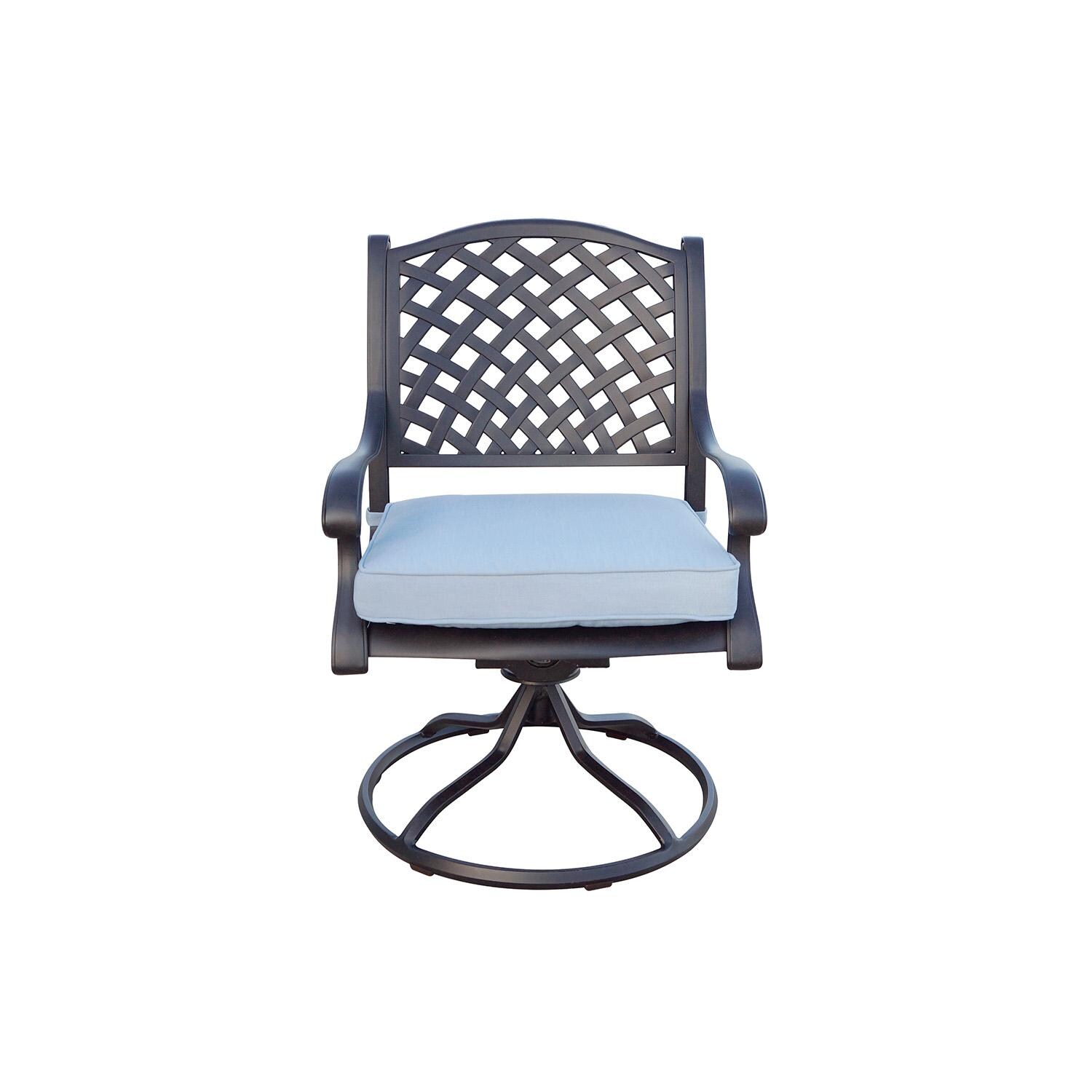 Darlee Nassau Replacement Dining Chair Cushion - Set of 4 - Sky Blue - Swivel Rocker (Frame not included) - White Background thumbnail