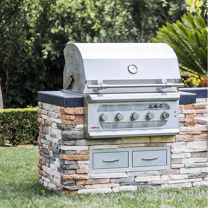 American Muscle Grill 36-Inch Built-In Gas Grill - Installed in Outdoor Kitchen Island thumbnail