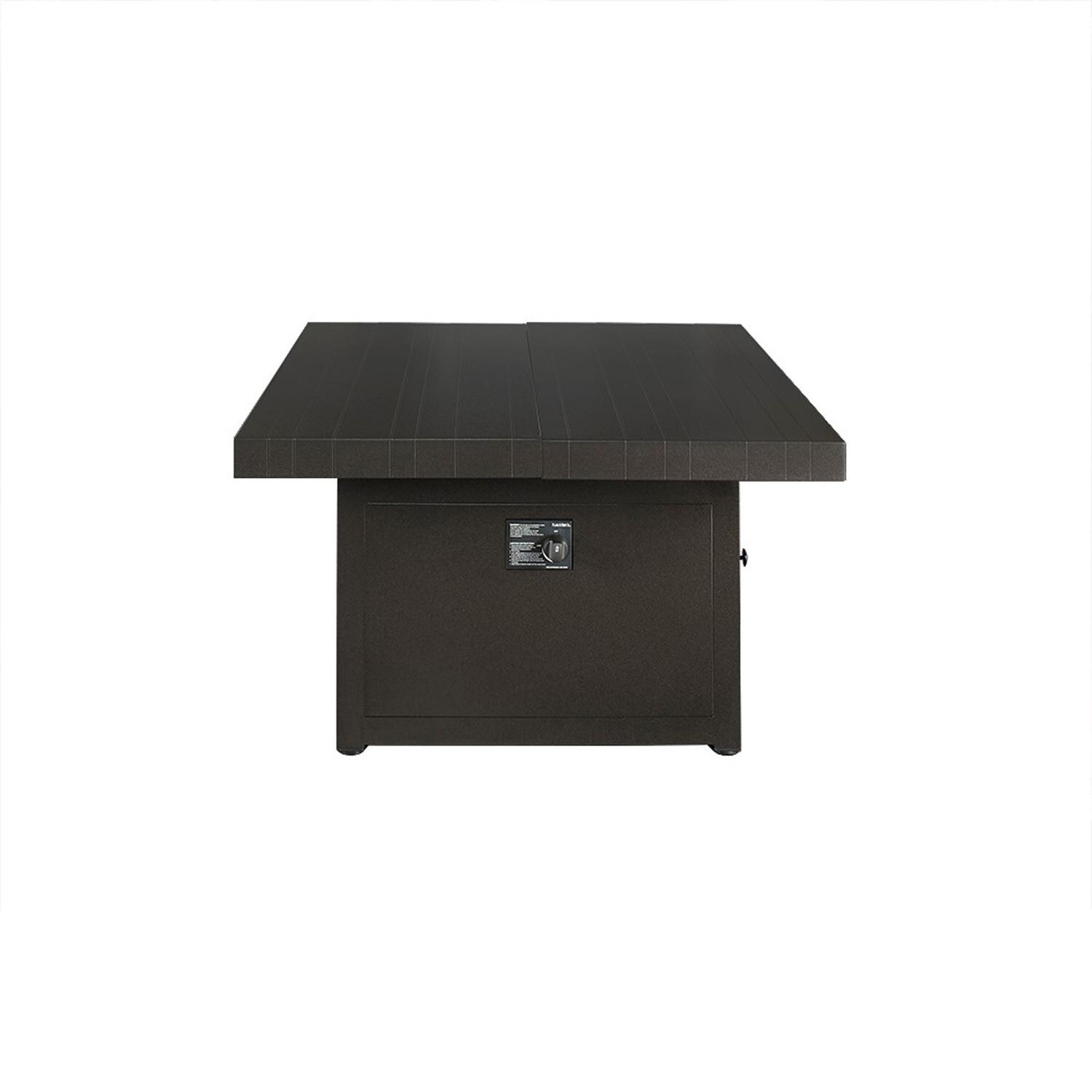 Plank and Hide 42 inch Functional Modern Square Aluminum Fire Pit in Brown - 90006-BRO-1-BRO-3 - Closed thumbnail
