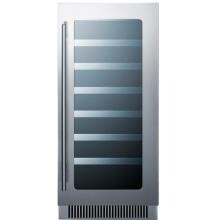 Summit Classic 15-Inch 34 Bottle Wine Cellar / Cooler - Stainless Steel / Black Cabinet - CL15WC image