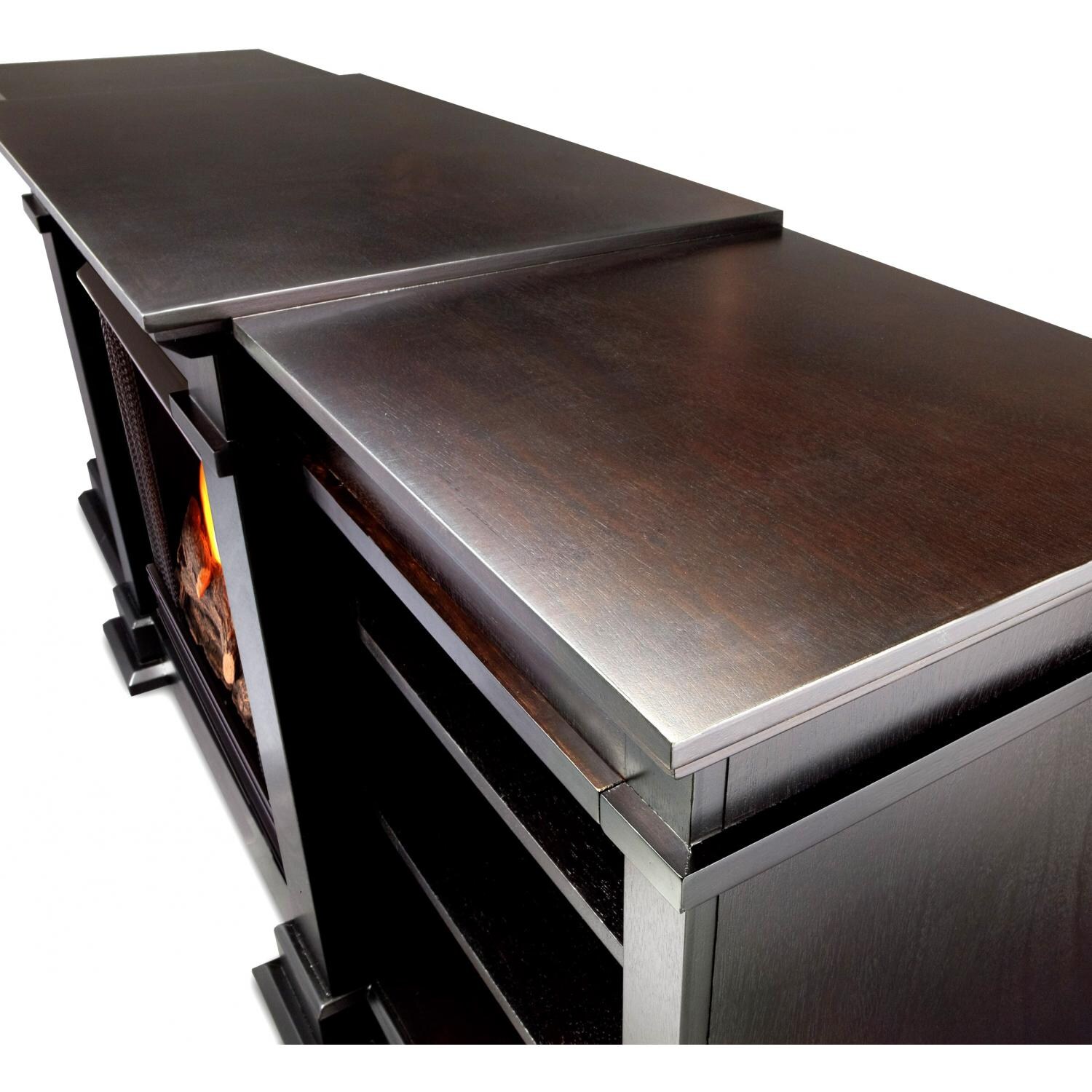 Real Flame Fresno 71-Inch Gel Fireplace Media Console - Wood Detail thumbnail