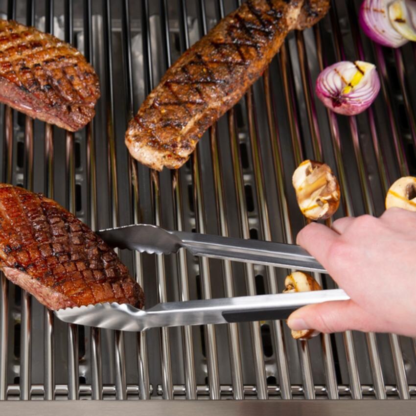 Broil King Stainless Steel 12-in Precision Baron Tongs - 64036 - On Grill - Lifestyle thumbnail