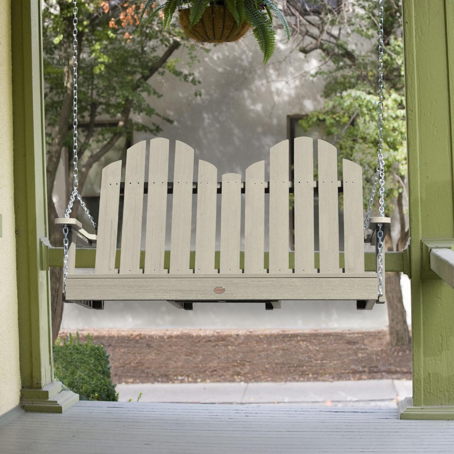 Lakeview Paradise Key 4-Foot Porch Swing - Whitewash - Front thumbnail