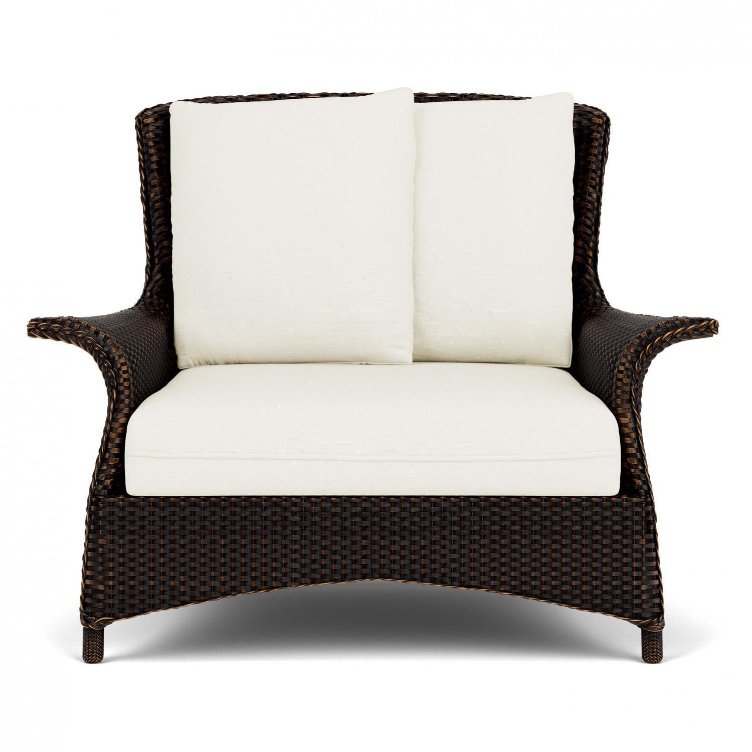 Lloyd Flanders Mandalay Chair and a Half in MInk Finish with Sailcloth Salt Fabric thumbnail