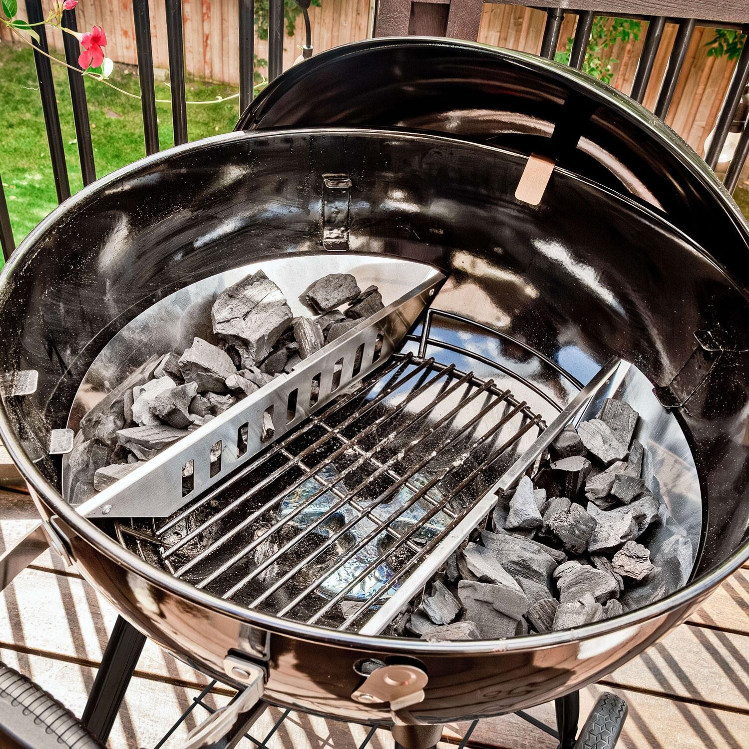 Broil King 13565 2 Pc Stainless Steel Charcoal Basket Set - Charcoal Inserted - Lifestyle thumbnail