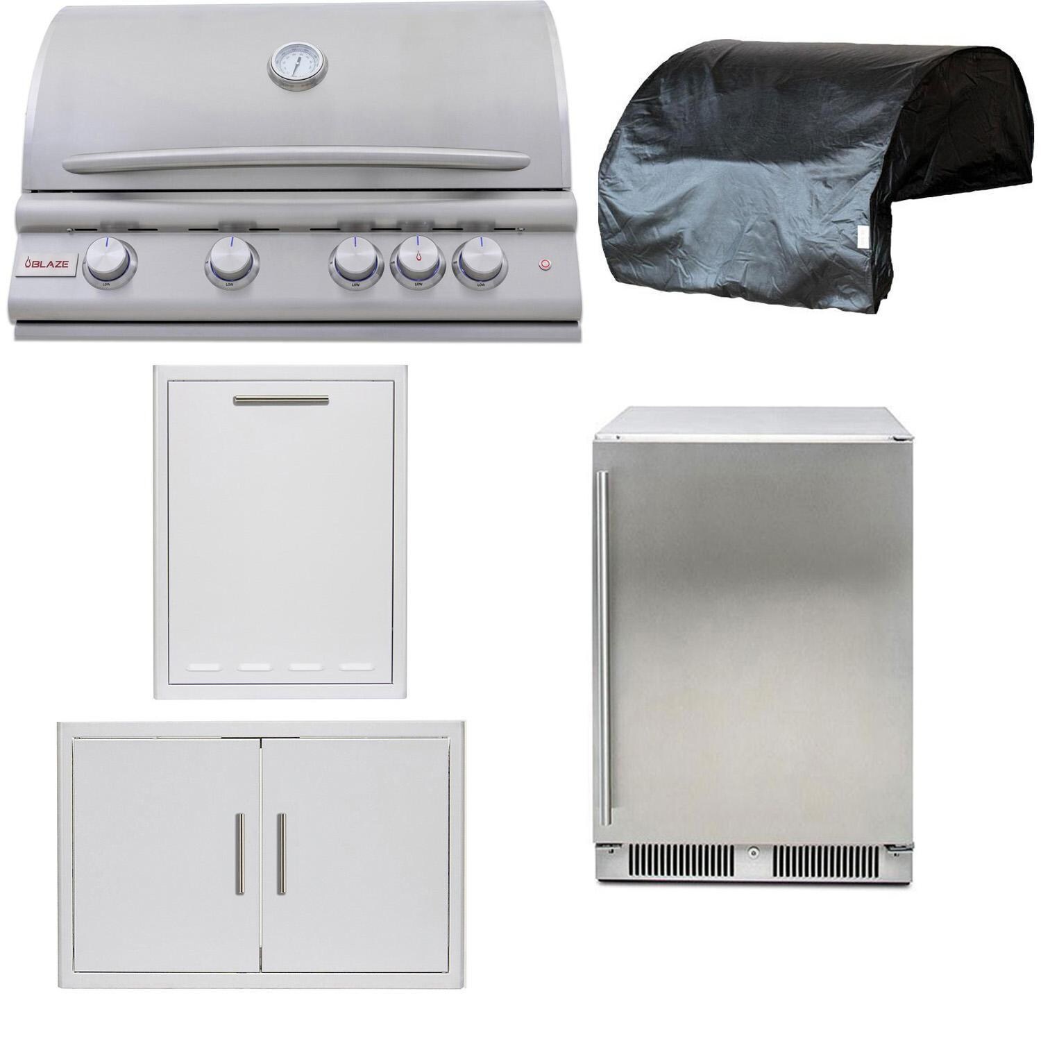 Blaze BLZ-4LTE3-LP-5PC-SC Premium LTE+ 5-Piece 32-Inch Propane Outdoor Kitchen Package - White Background thumbnail