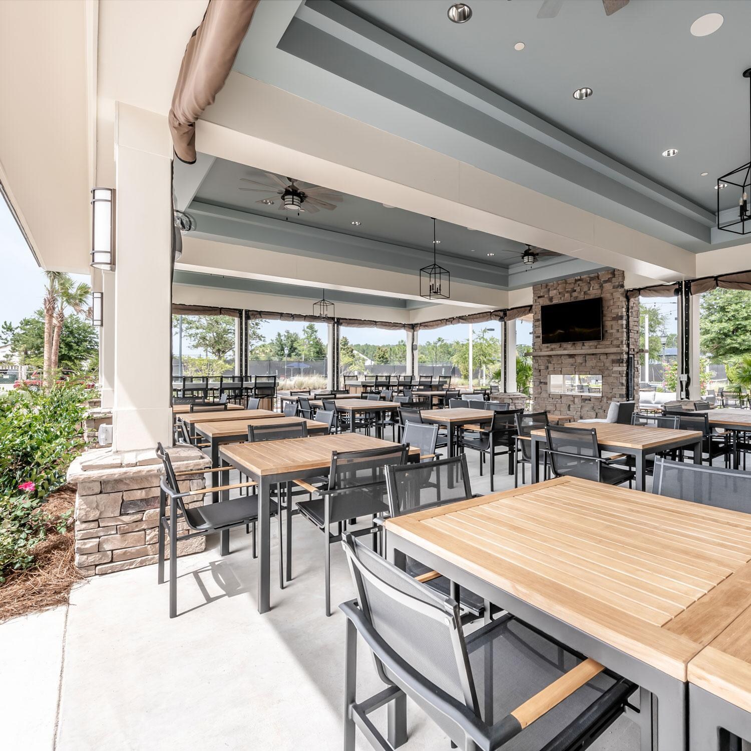 Teak + Table St Barts 40 Inch Aluminum Square Dining Table - Lifestyle thumbnail