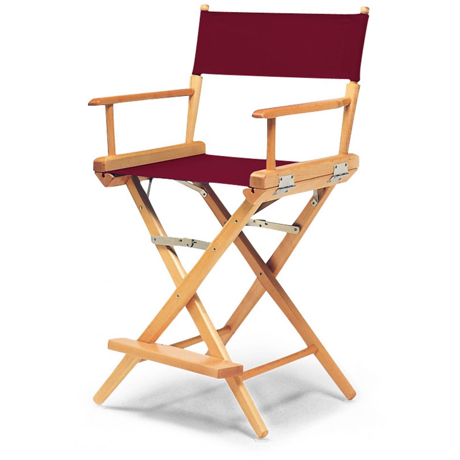 World Famous Counter Height Director Chair By Telescope Casual - Varnish/Burgundy