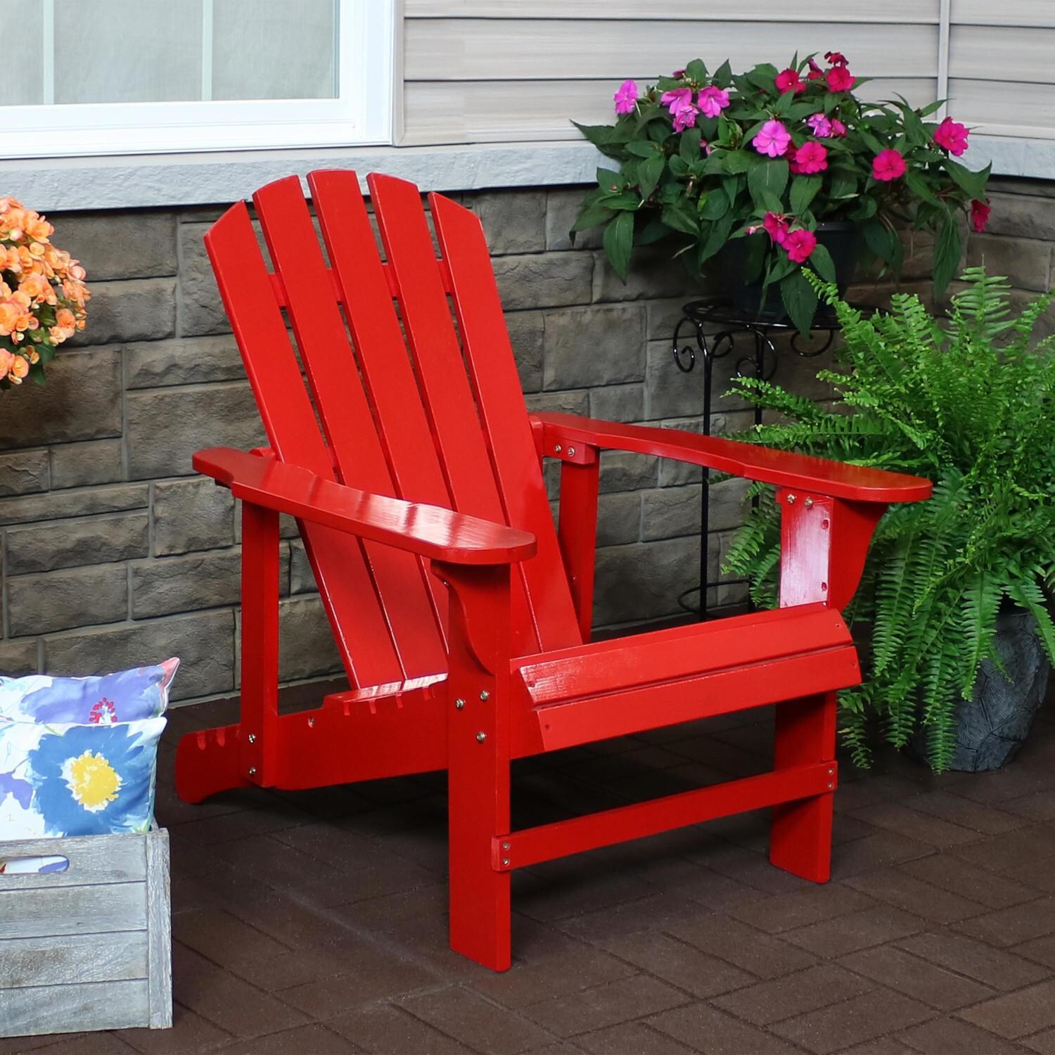 Ultimate Patio Wooden Adirondack Chair W/ Adjustable Backrest thumbnail