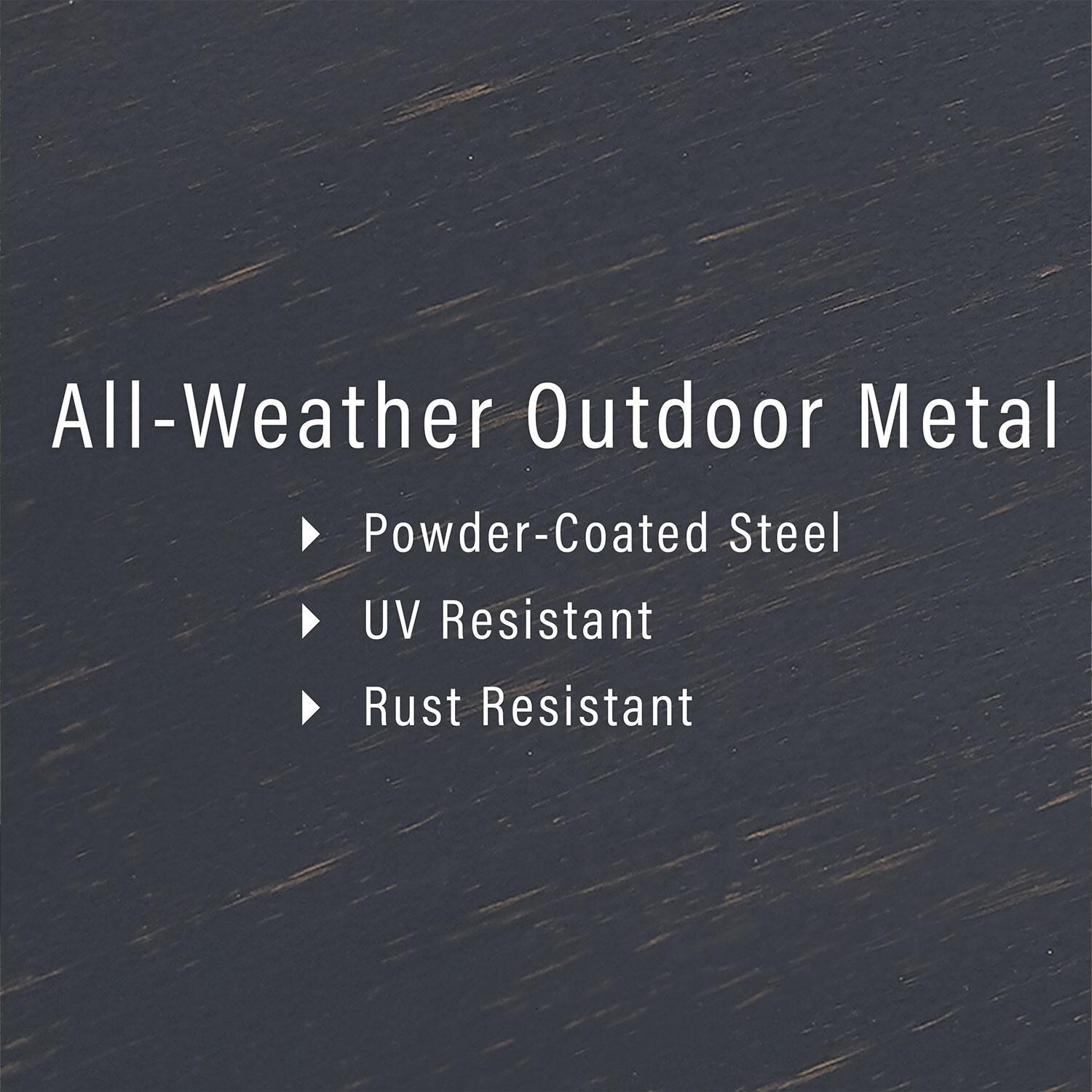 Ultimate Patio UP-82271BZ-MI 3Pc Outdoor Loveseat Set W/ Fire Table in Mist - Metal Weather Resistant - Diagram thumbnail