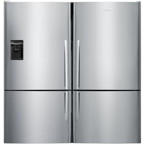 Fisher Paykel Dual 17.6 Cu. Ft. Bottom Freezer Counter Depth Refrigerators W/ Curved Door, Icemaker & Water Dispenser - Stainless Steel - E522BLXU5 & E522BRX5 thumbnail