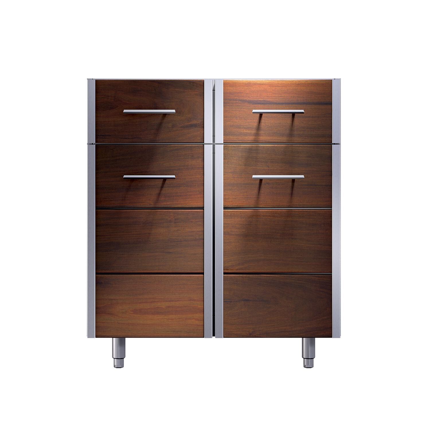 Kalamazoo KD-30-4-IPE-S4 Arcadia 30 Inch Cabinet - Drawers Over Doors - Ipe Finish  thumbnail