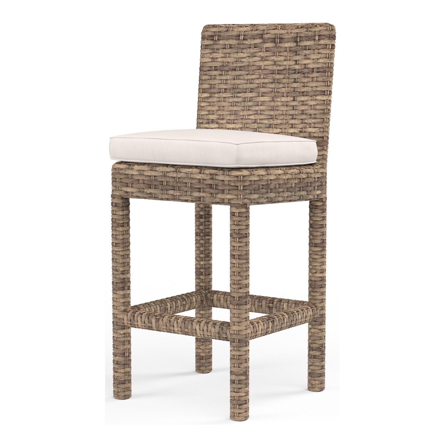 Havana Wicker Counter Height Bar Stool in Tobacco/Canvas Natural by Sunset West - White Background thumbnail