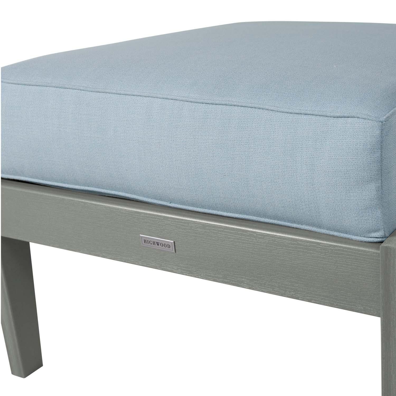 Blushing Bay Recycled Plastic Ottoman in Bliss Dew/Coastal Teak by Lakeview Outdoor Designs - Frame - Detail thumbnail