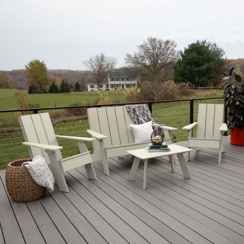 Classical Cove 4 Pc Set Recycled Plastic Seating Set in Whitewash by Lakeview Outdoor Designs