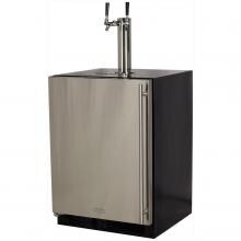 Marvel 24-Inch Left Hinge Twin Tap Beer Dispenser / Kegerator - Stainless Steel - ML24BTS2LS image
