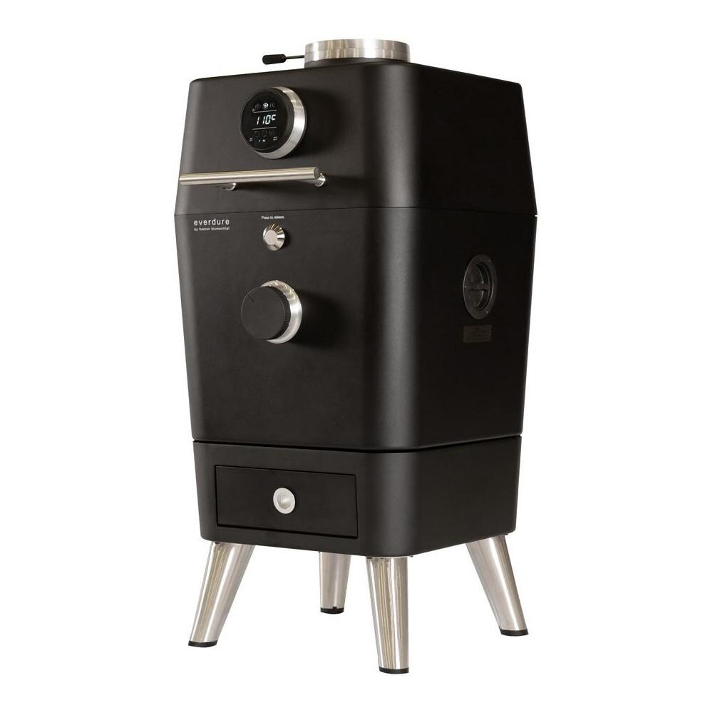 Everdure HBCE4KBUS Everdure 4K 21-in Charcoal Grill & Smoker - Black - HBCE4KBUS - Angled - White Background thumbnail
