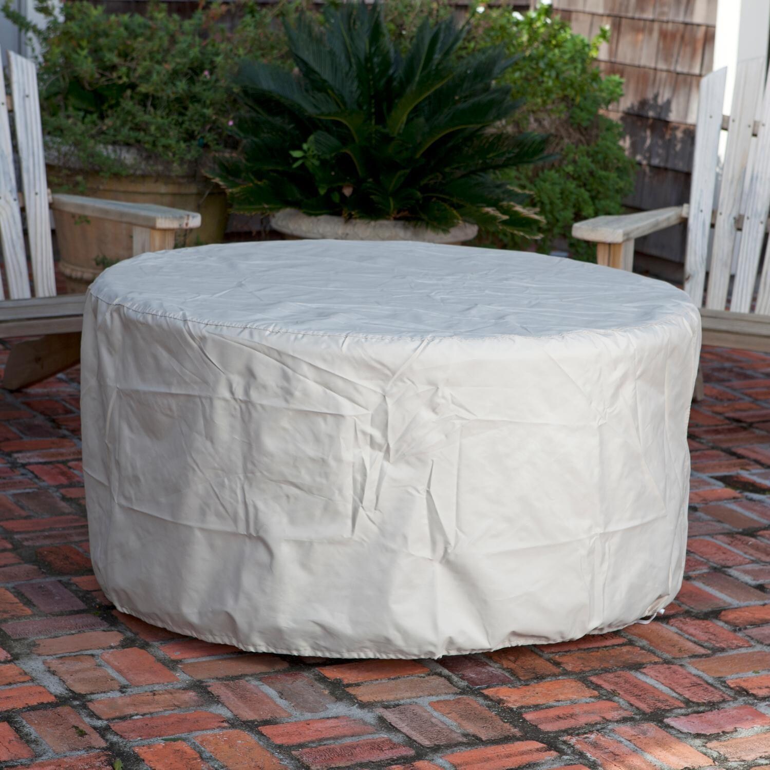 Ultimate Patio Welcome View 50,000 BTU Propane Round Fire Pit Table - Woven Cast Aluminum - Included Fire Pit Cover - Detail thumbnail