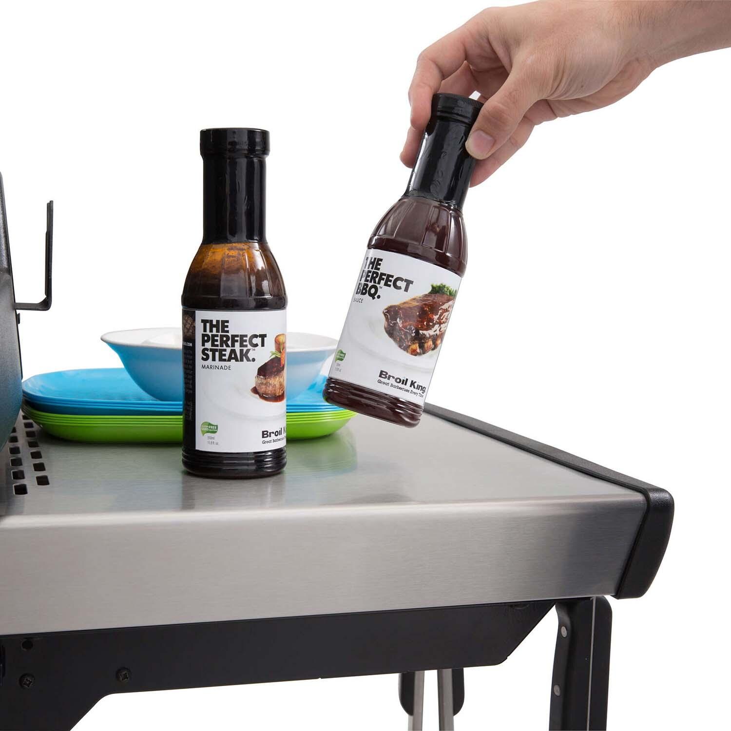 Broil King 946884 23 1/2 Inch Signet 390 Propane Gas Grill - Side Shelf - Detail thumbnail