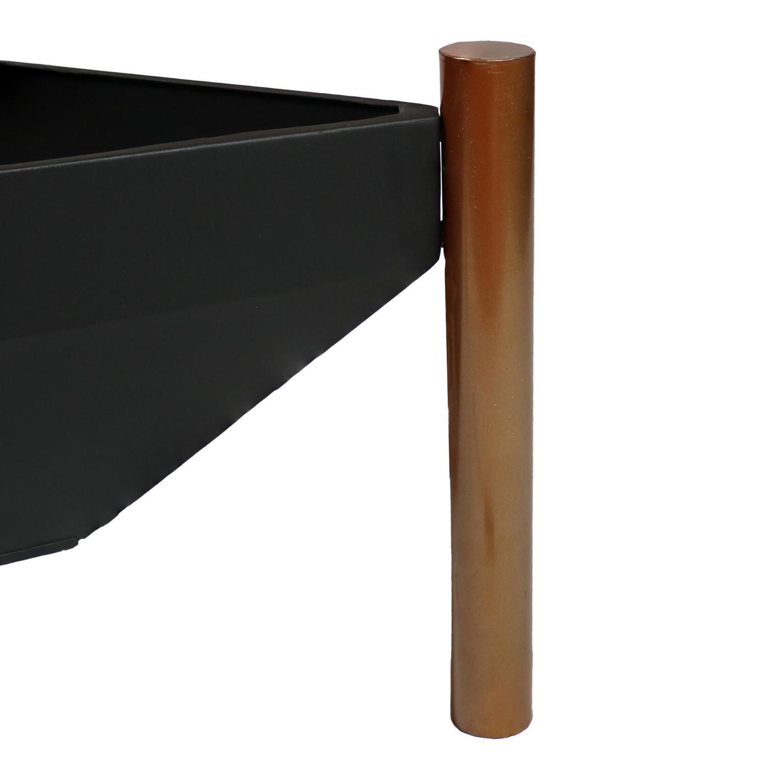 Ultimate Patio 31-Inch Steel Triangle Wood Burning Fire Pit & Side Table - Leg Detail thumbnail