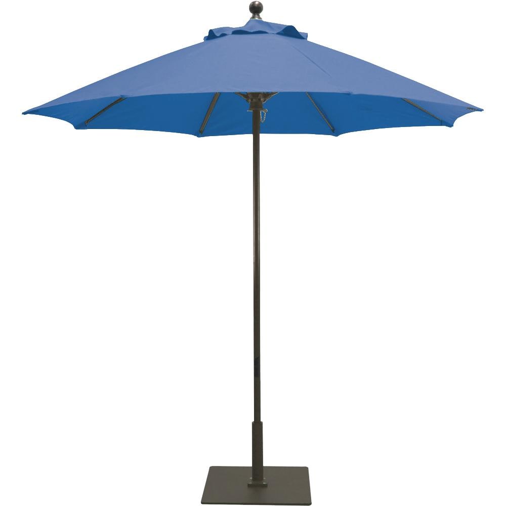 Galtech 7.5 Ft. Octagonal Aluminum Patio Umbrella W/ Manual Lift - Antique Bronze Frame W/ Pacific Blue Sunbrella Fabric (Umbrella Base Not Included) thumbnail