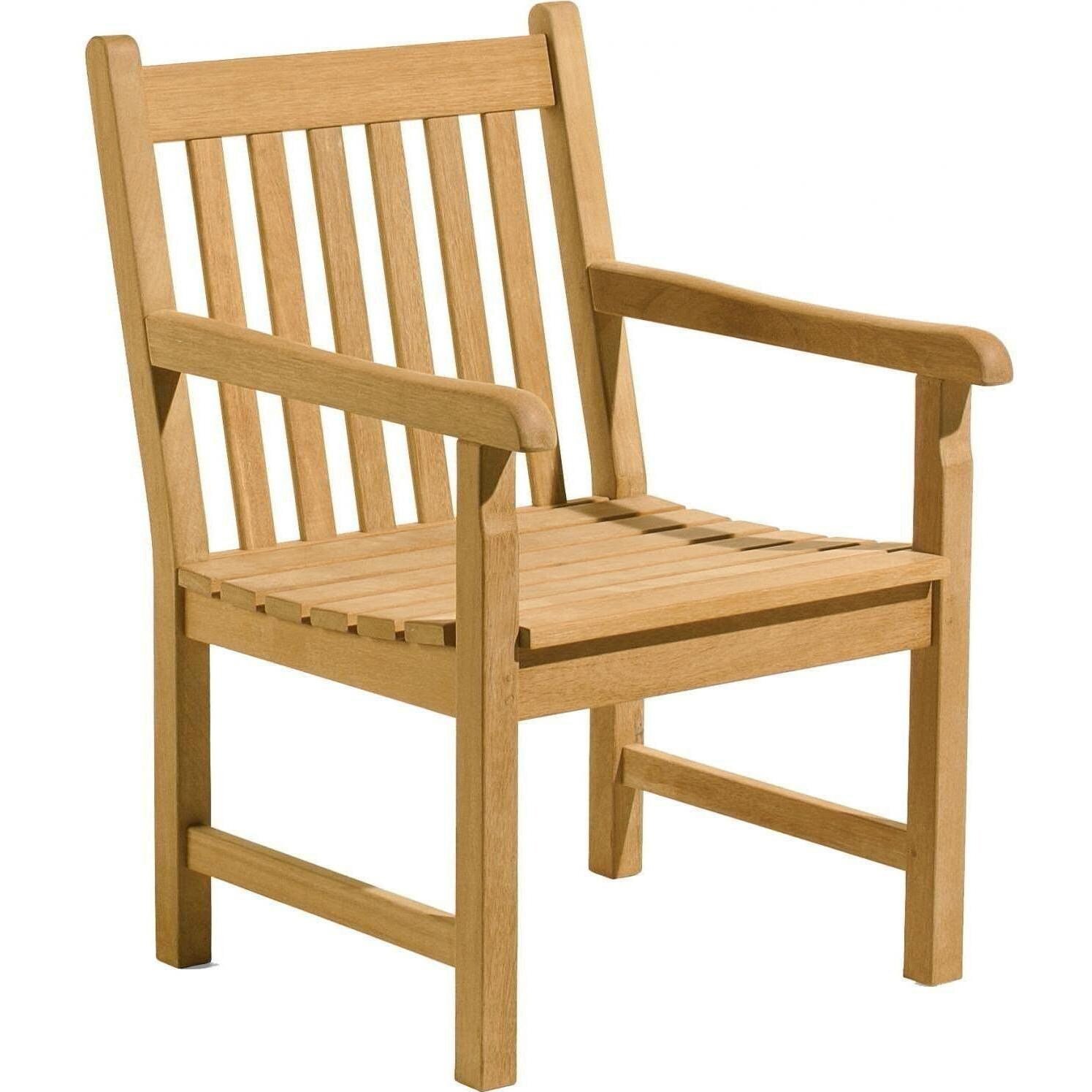 Classic Natural Shorea Patio Dining Arm Chair By Oxford Garden