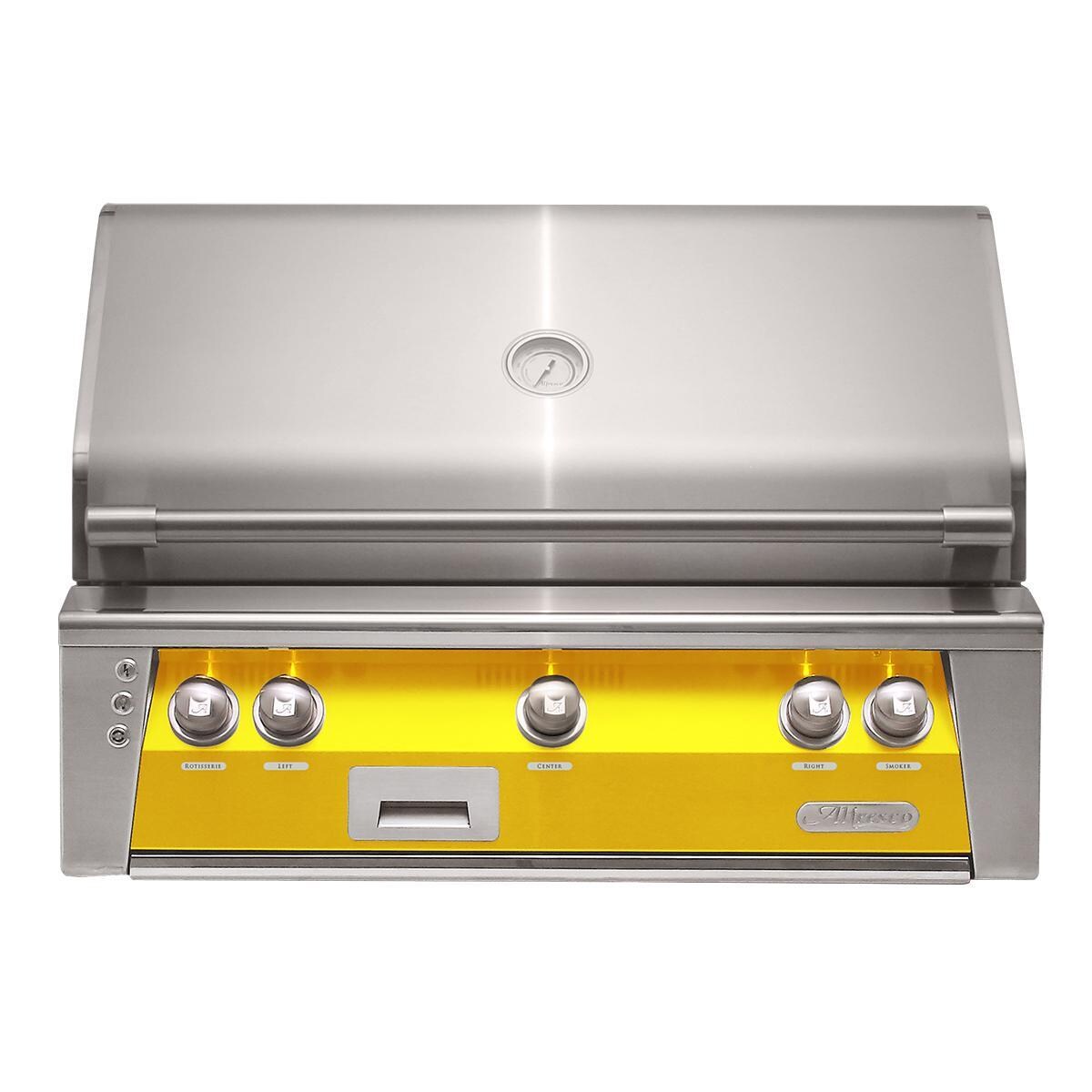 Alfresco ALXE 36-Inch Built-In Propane Grill With Rotisserie in Traffic Yellow - ALXE-36-LP-S1023