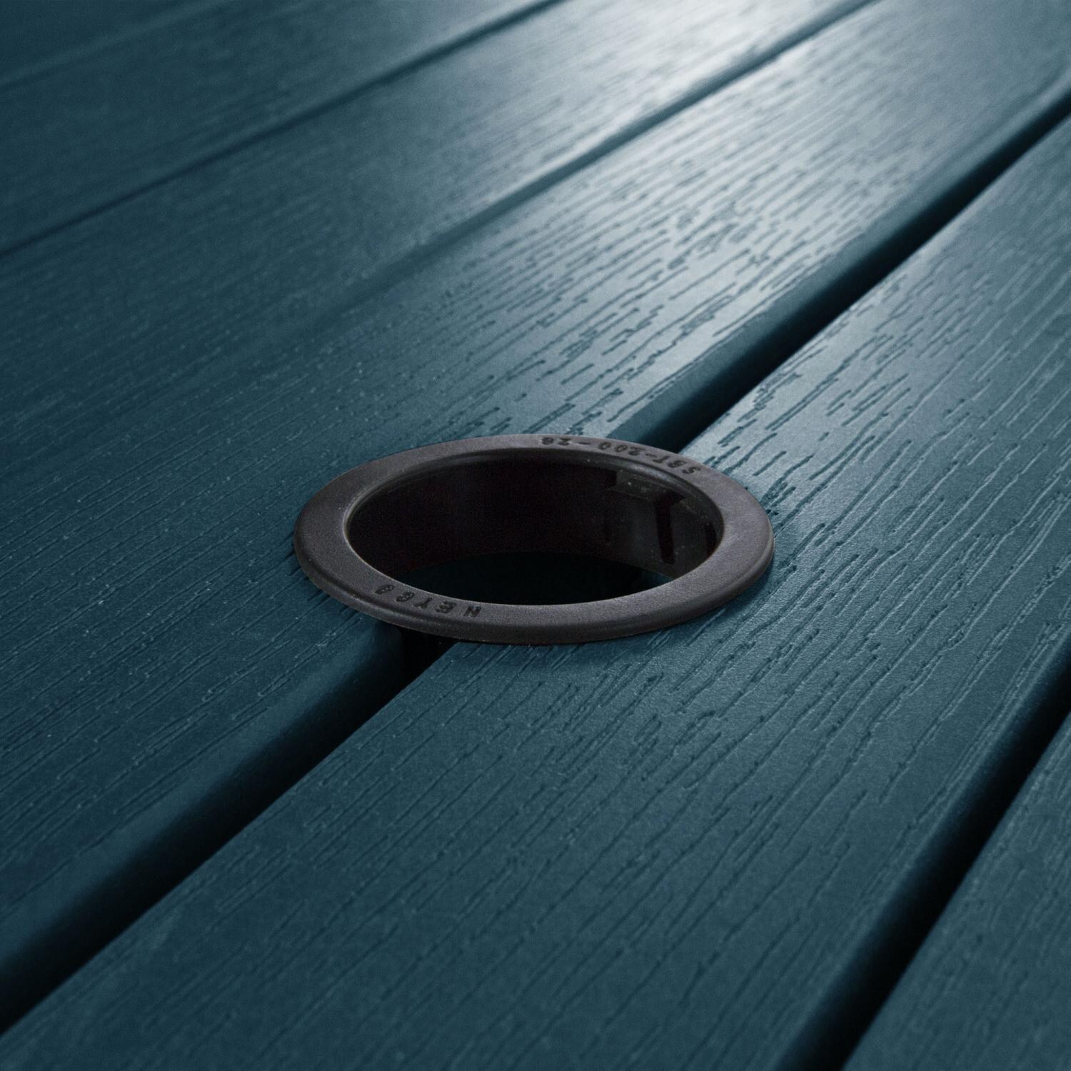 Lakeview Elm Pointe 5 Piece Round Counter Height Dining Set - Nantucket Blue - Umbrella Hole - Detail thumbnail