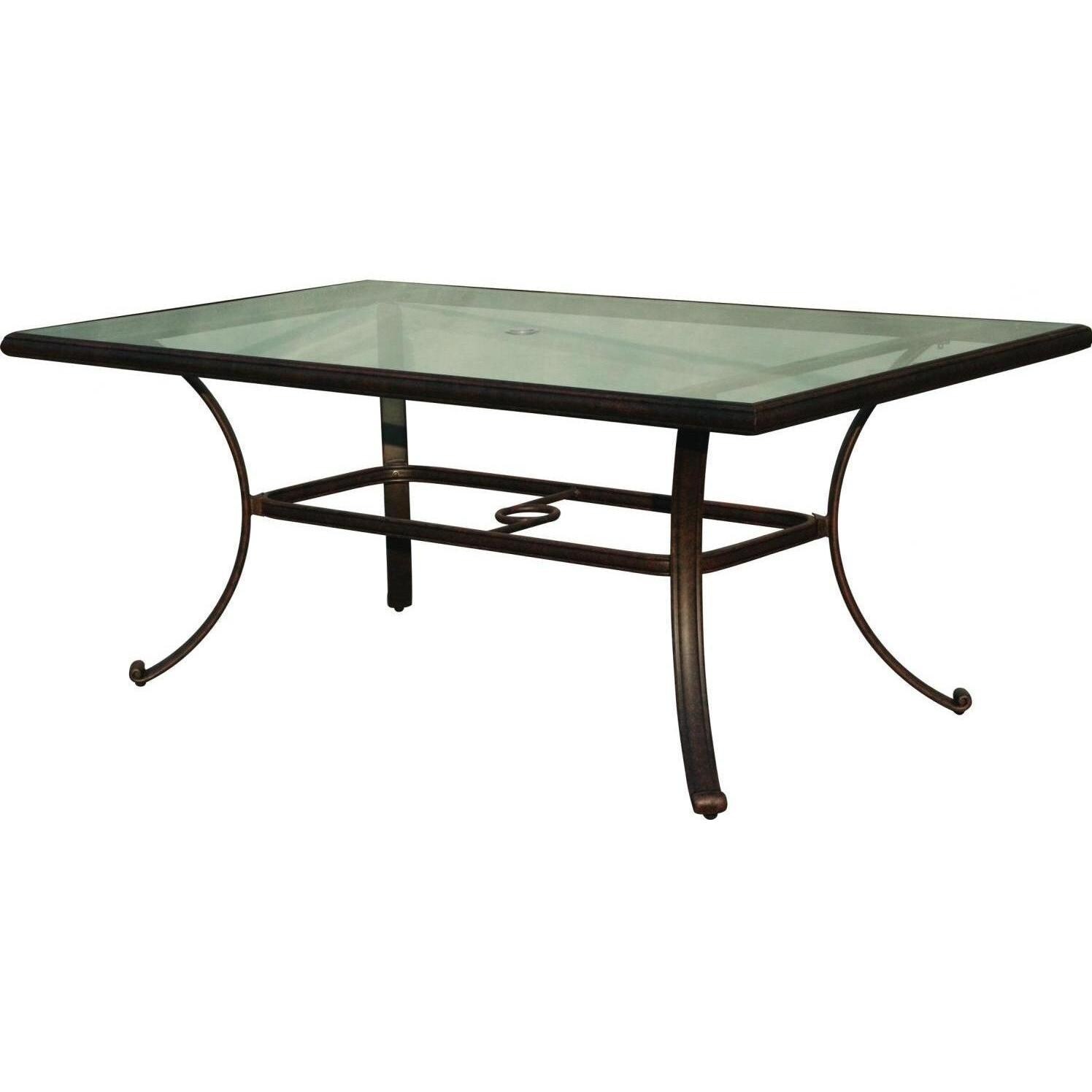 Darlee Ten Star 7 Piece Cast Aluminum Patio Dining Set With Glass