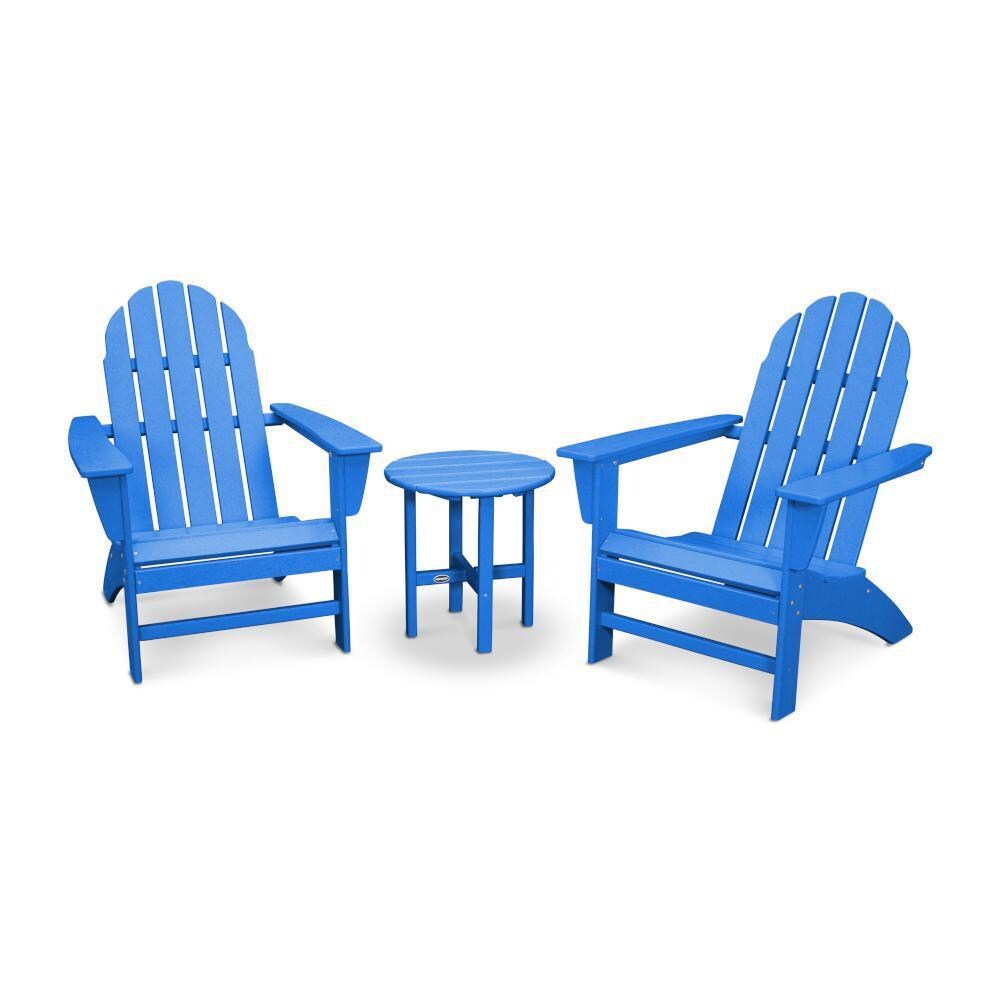 POLYWOOD Pacific Blue Vineyard 3-Piece Adirondack Set thumbnail