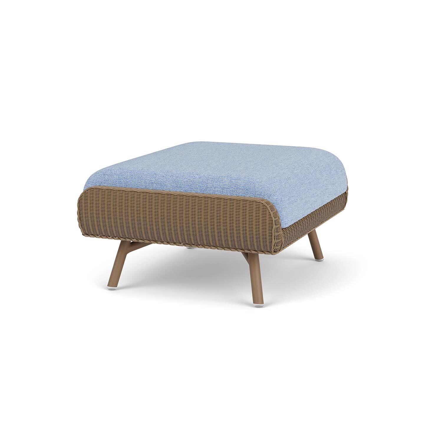 Lloyd Flanders Essence Ottoman W/Demo Skyway Fabric - Fawn Finish - Angled thumbnail