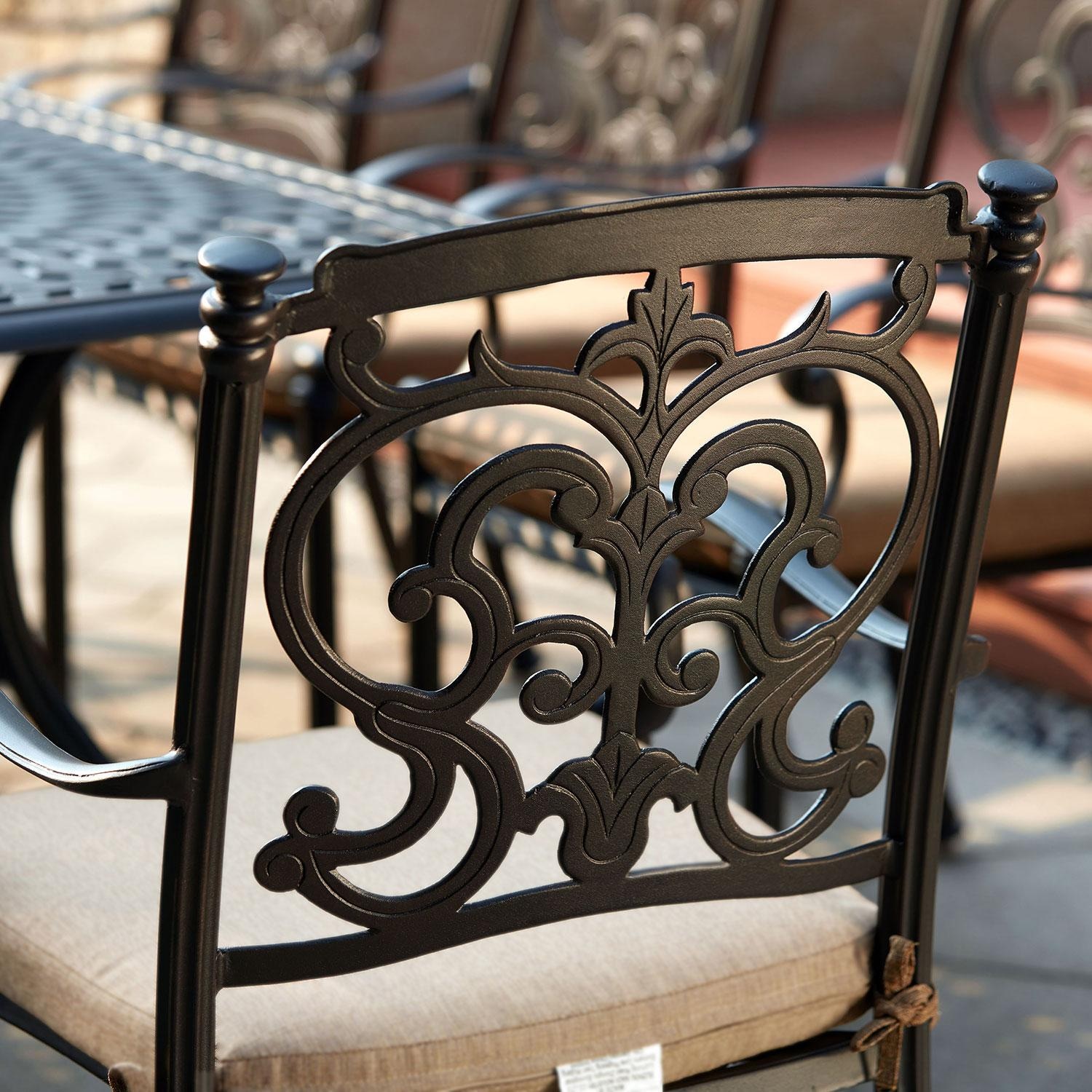 Darlee B/201010-3-2 Santa Barbara 2 Piece Cast Aluminum Patio Swivel Rocker Dining Chair Set Rear View - Detail thumbnail