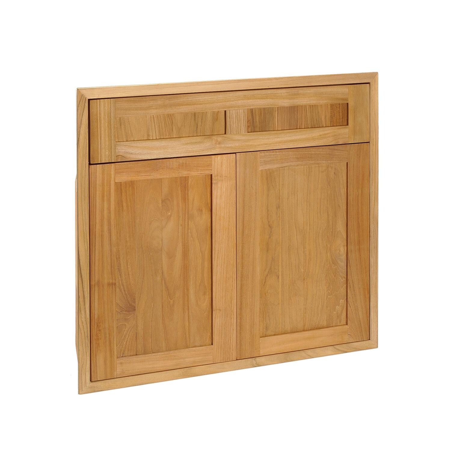 Pacific Teak 30 Inch Shaker Panel Double Access Door W/ False Drawer thumbnail