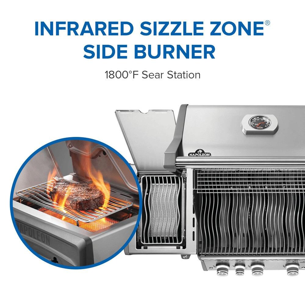 Napoleon RP425SIBPSS-2 Rogue PRO 425 3-Burner Propane Grill w/ Infrared Side Burner - RP425SIBPSS-2 - Infrared Side Burner - Detail thumbnail