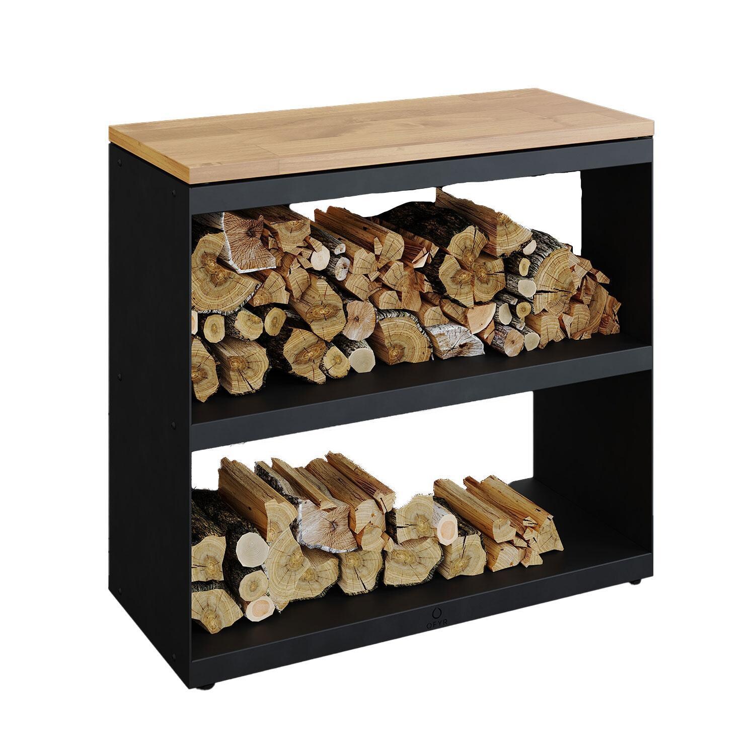 OFYR Wood Storage Black Dressoir 40 Inch Food Prep Station - WSB-D