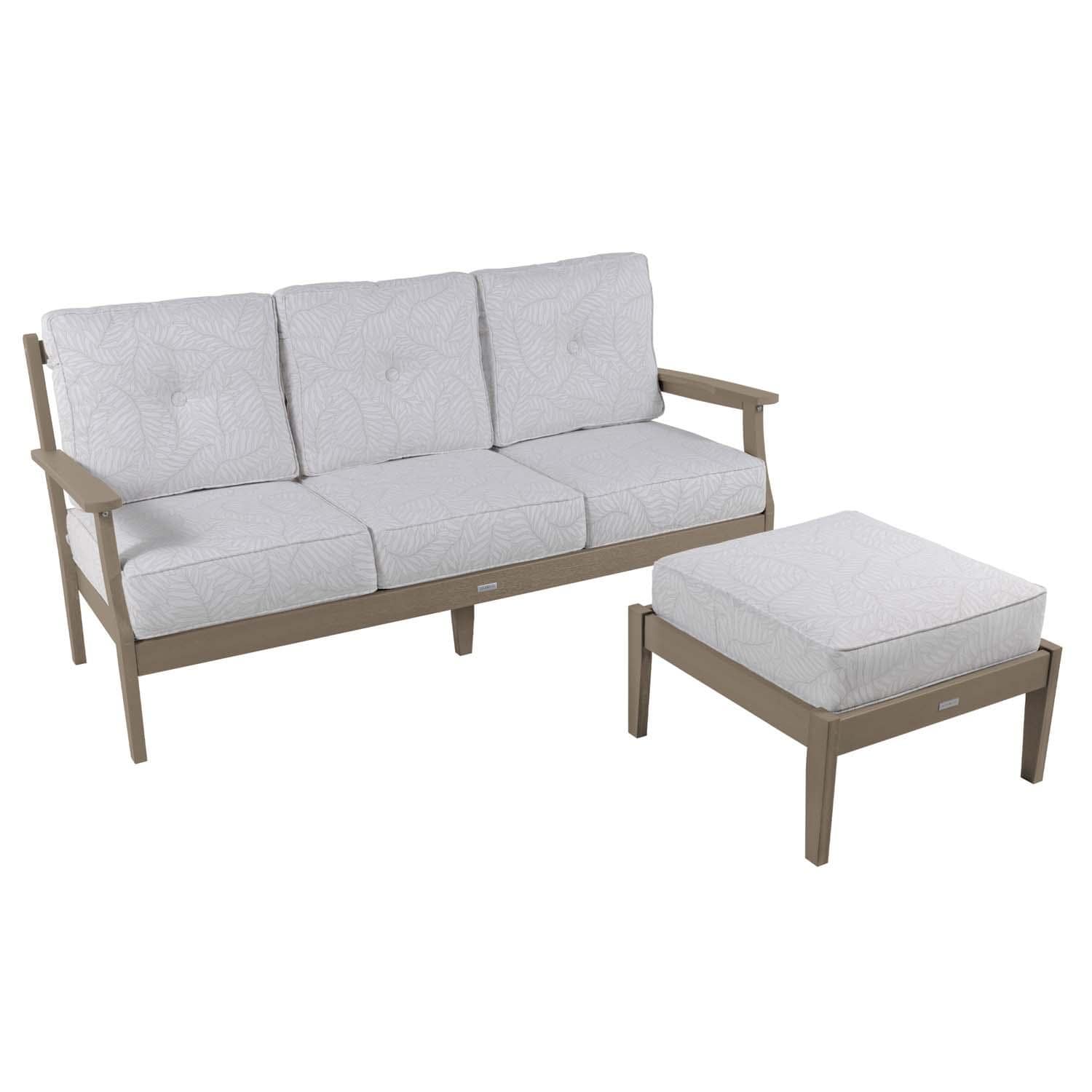 Blushing Bay 2 Pc Recycled Plastic Seating Set in Lively Parchment/Woodland Brown by Lakeview Outdoor Designs - White Background thumbnail