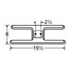 Stainless Steel H Twin, Centered, 2.25 Inch Offset Burner Head 11002 image