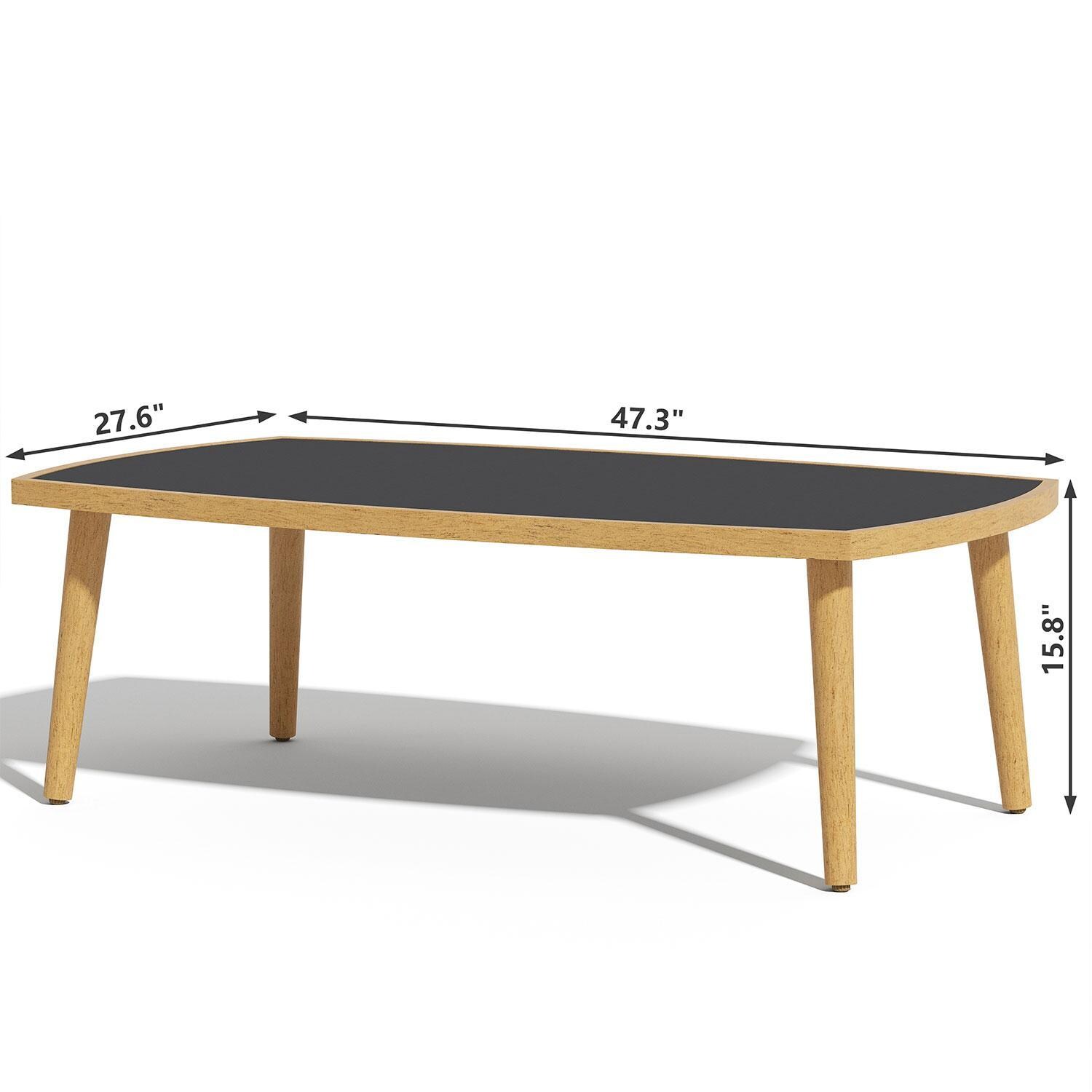 Evangeline 47 Inch Aluminum Coffee Table by Lakeview Outdoor Designs - Dimensions - Dimensional thumbnail