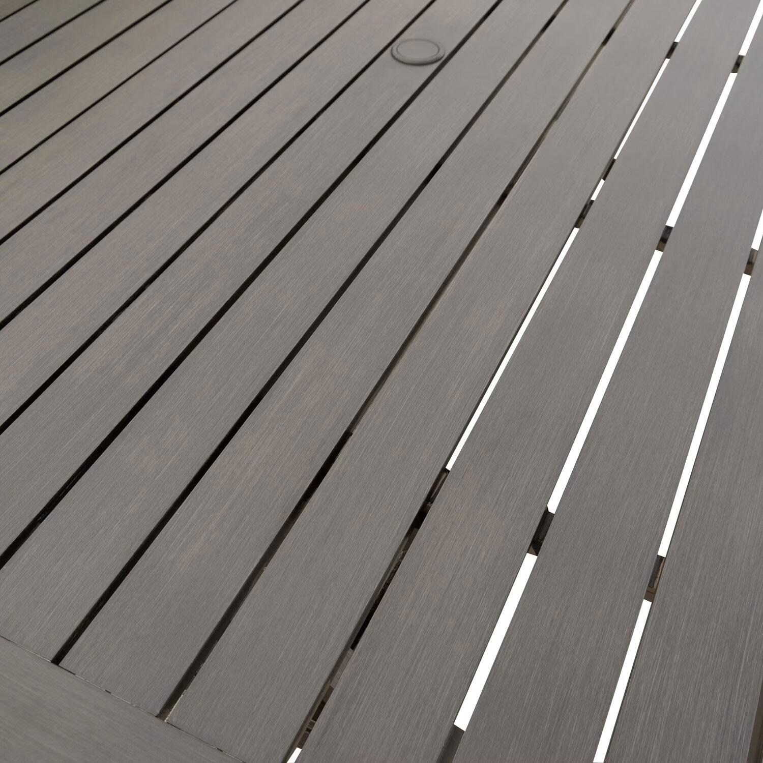 Darlee Brooklyn 88 X 59 Rectangular Aluminum Dining Table in Multi Brown by Darlee - Material - Detail thumbnail