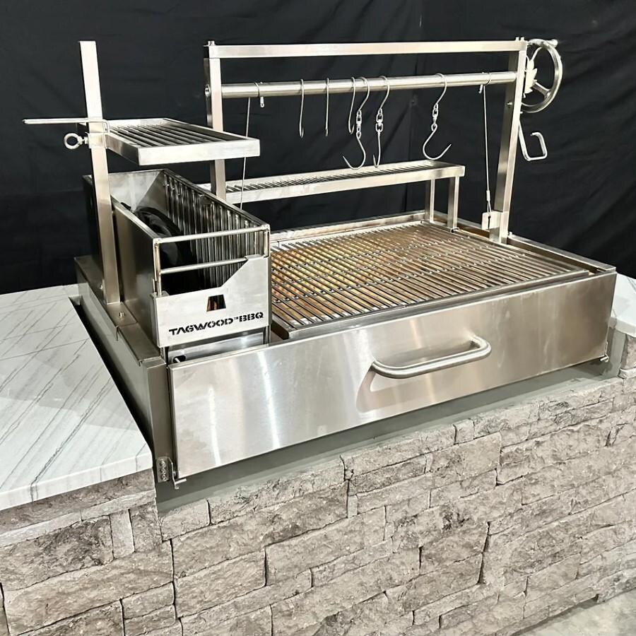 Tagwood BBQ XL Built-In Argentine Santa Maria Wood Fire & Charcoal Grill - BBQ25SS