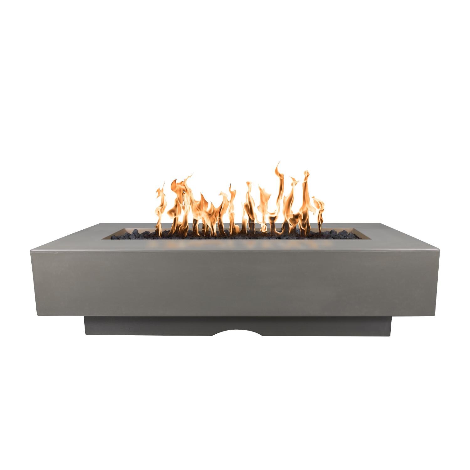 Del Mar 84 Inch Rectangular GFRC Natural Gas Fire Pit w/ Glow Plug in Ash by The Outdoor Plus