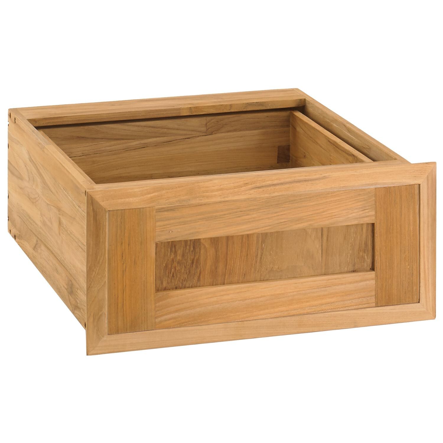 Pacific Teak UD1-18S | Shaker 18-inch Teak Wood Single Access Drawer thumbnail