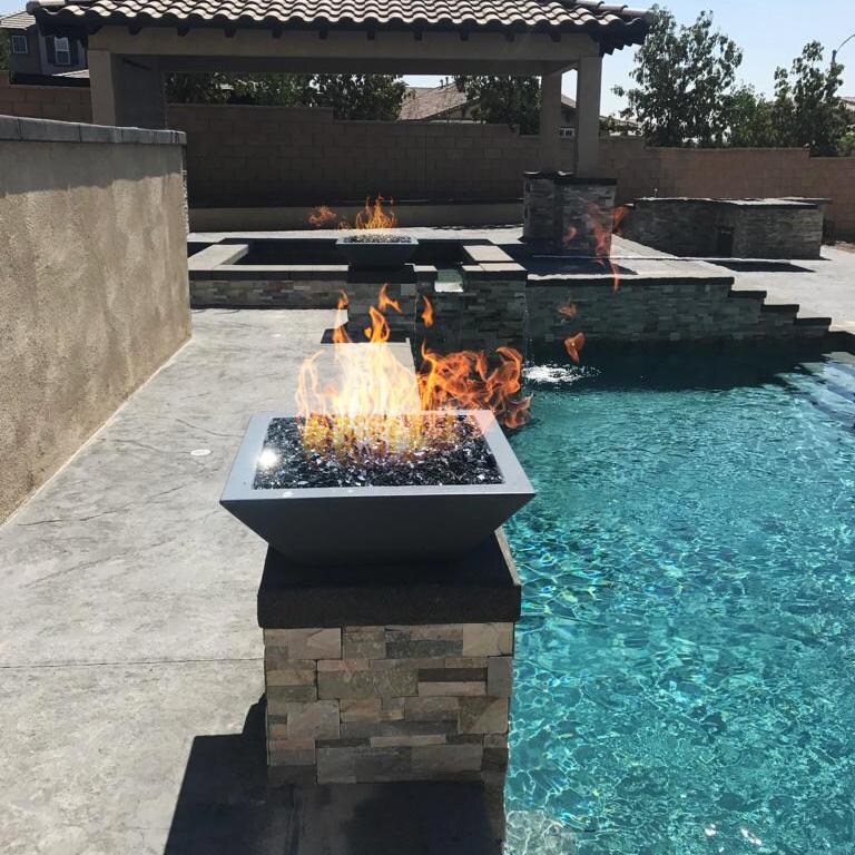 Top Fires by The Outdoor Plus Maya Gas Fire Bowl - Gray - Lifestyle