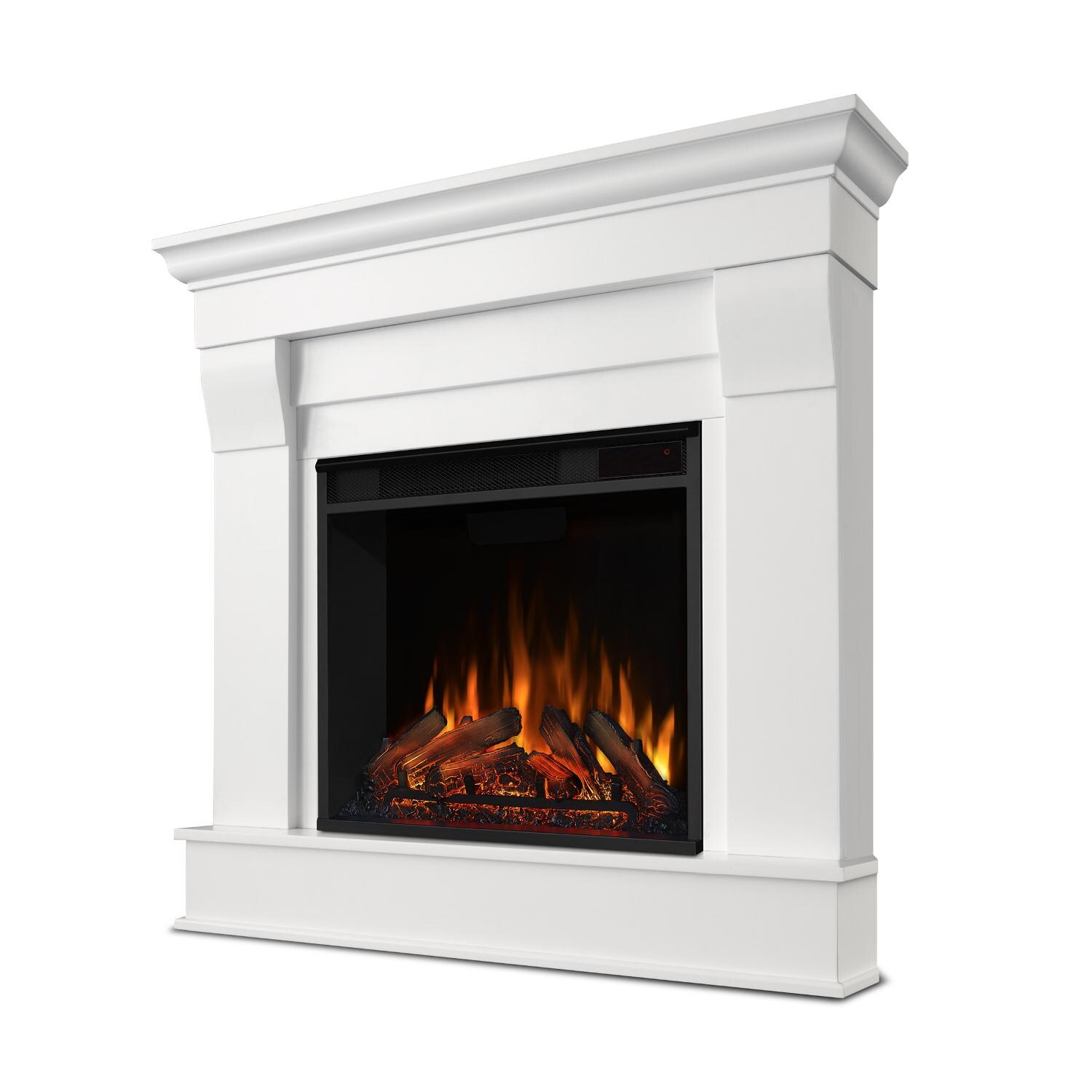 Real Flame - 5950E-W - Chateau 40-Inch Corner Electric Fireplace With Mantel - White - Front thumbnail