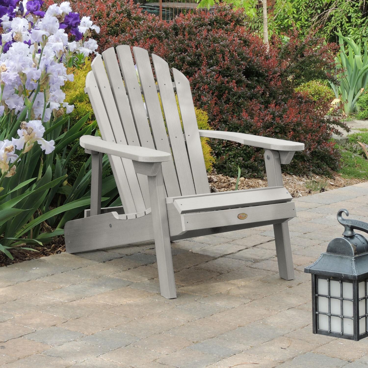Lakeview Dream Bay Folding & Reclining Adirondack Chair - Harbor Gray - Fully Reclined thumbnail