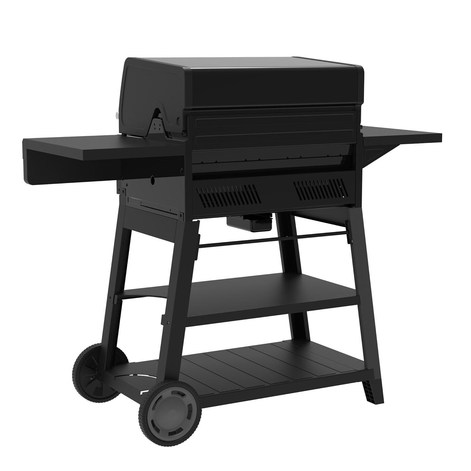 Charbroil 463348825 Performance Series 4-Burner Propane Grill A-Frame Cart - Black & Stainless Steel - Rear View - White Background thumbnail