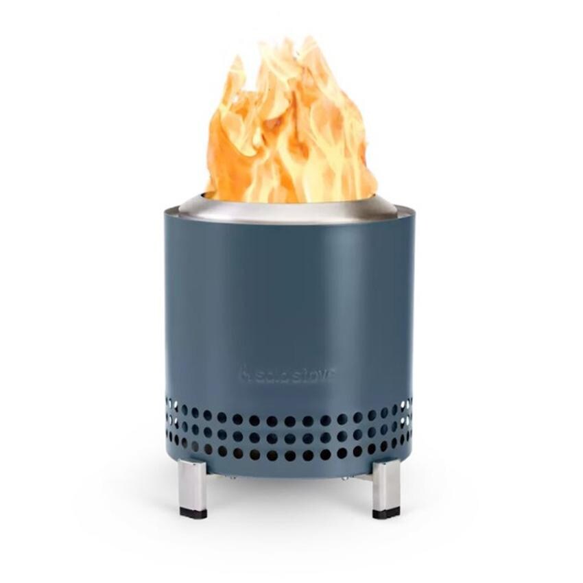 Mesa 7 Inch Round Stainless Steel Wood-Burning Table-top Fire Pit in Blue by Solo Stove
